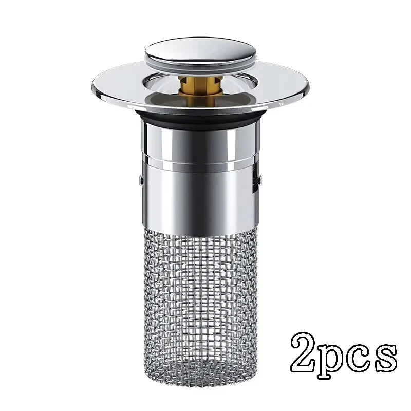 Universal Pop-Up Sink Drain Stopper with Hair Catcher